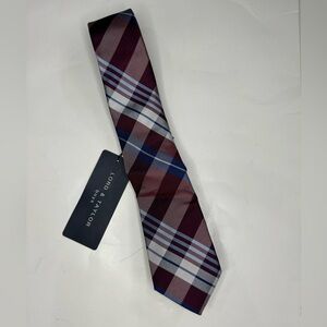 Lord & Taylor NWT boys wine plaid silk tie